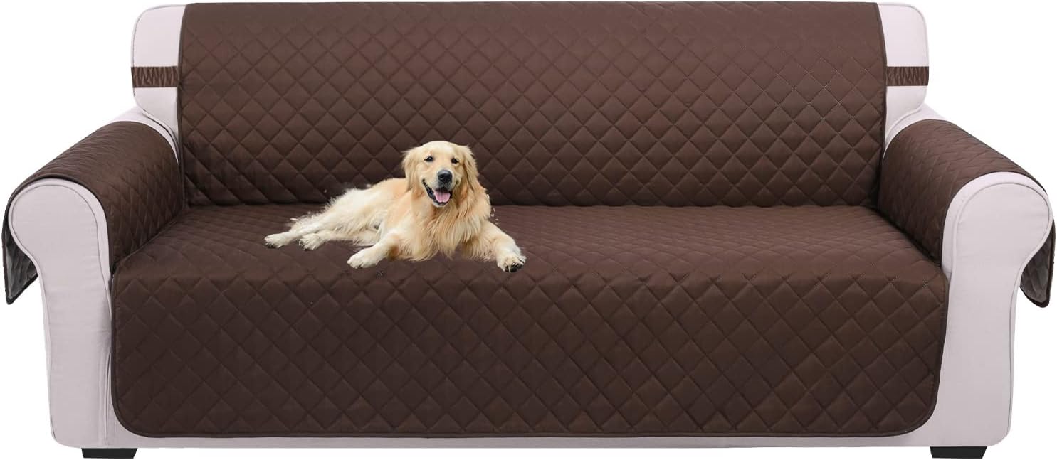 UNICE Home Reversible Loveseat Cover Bundle Oversized Couch Cover XL Sofa+Loveseat, Coffee
