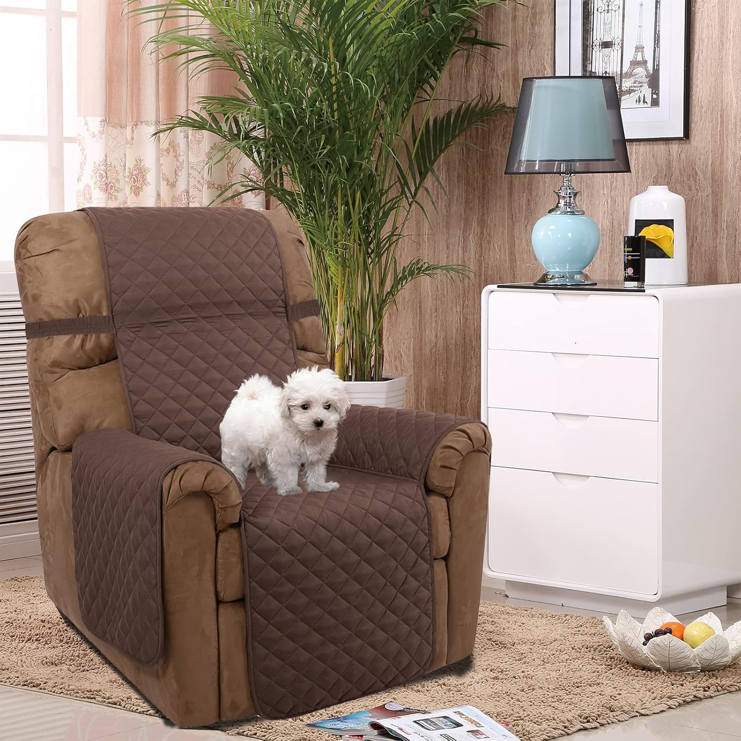 UNICE Home Reversible Sofa Cover Bundle Chair Cover Sofa+Chair, Coffee