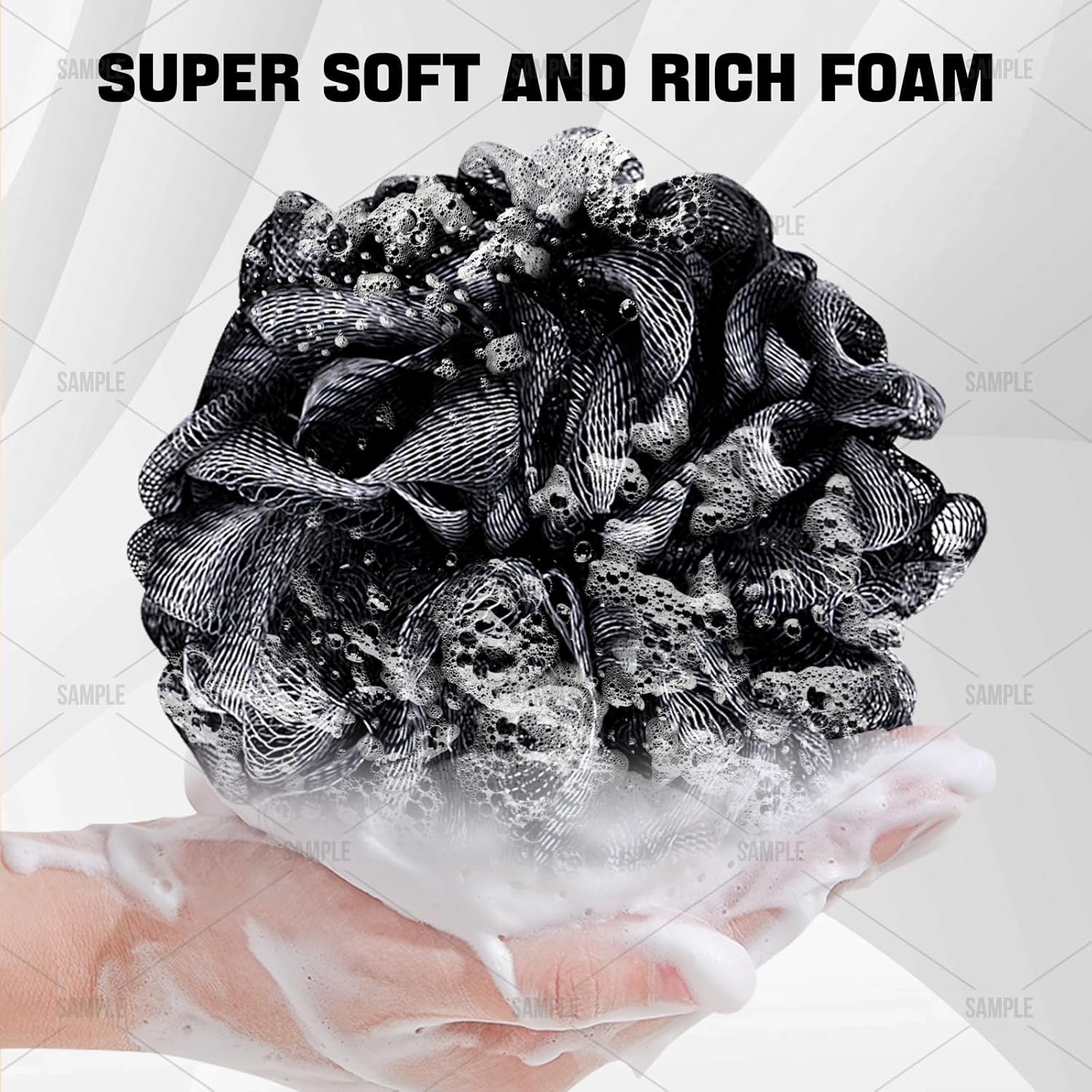Loofah Bath Sponge Shower Loofa Bath Puff Body Scrubber Exfoliating Soft Premium 4 Pack