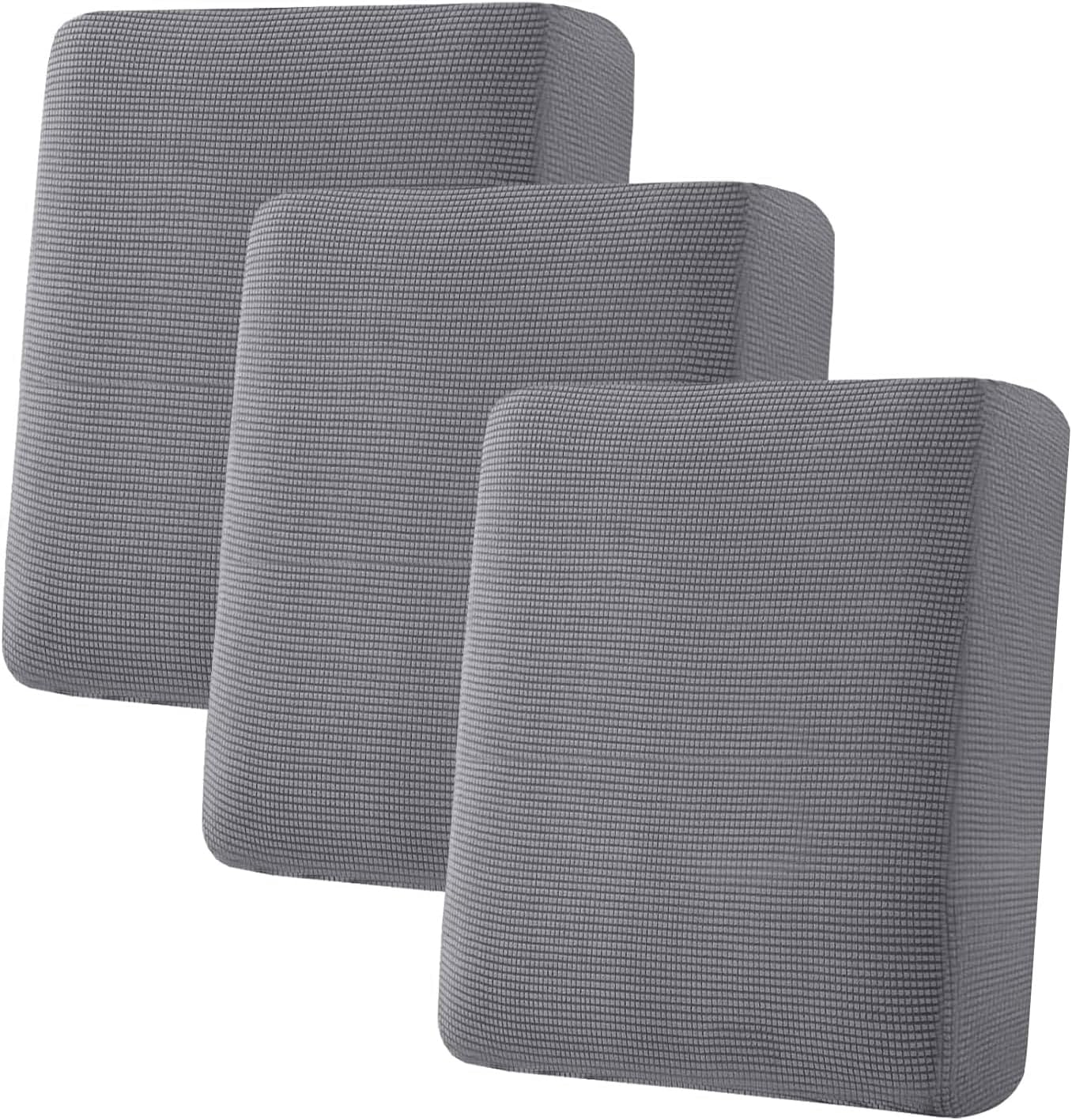 Super Stretch Individual Seat Chion Covers Sofa Covers Couch Chion Cover Slipcover Sets Thick Jacquard Textured Twill Fabric 3 Piece Sofa Chion Covers, Grey