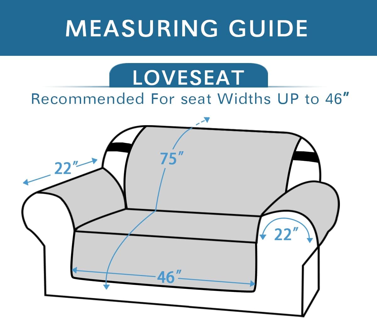 100% Waterproof Sofa Slipcover Washable Loveseat Cover for 2 Chion Cover Non-Slip Furniture Protector with Puppy Paw Silicone Backing Couch Cover for Pets Dogs Loveseat, Dark Teal
