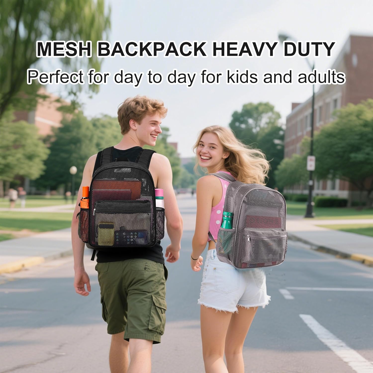 Duty Mesh Backpacks for Adults,See Through Backpack for Swimming Work Outdoor, Diving Backpack Carry Portable Oxygen Concentrators Grey