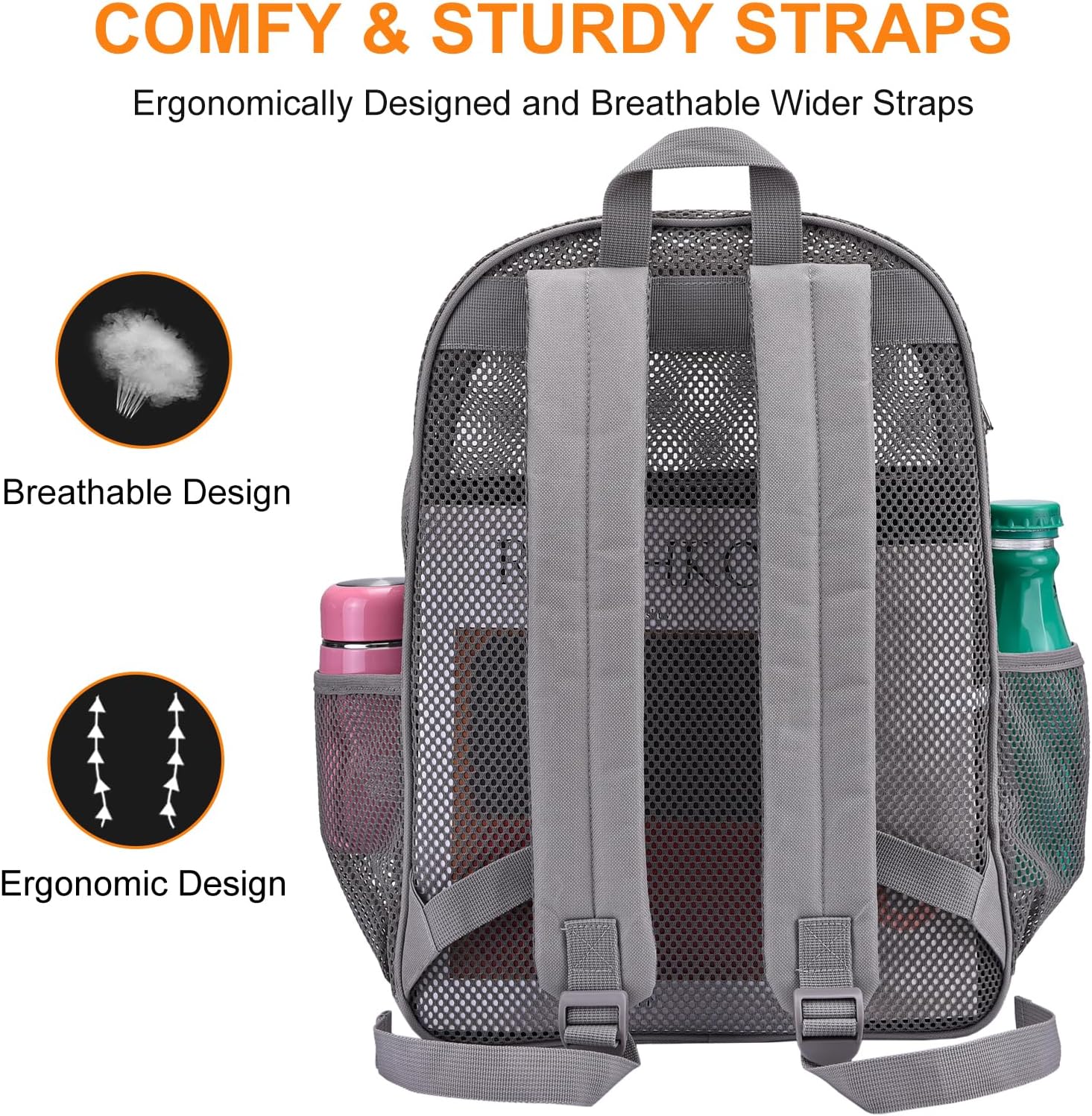 Duty Mesh Backpacks for Adults,See Through Backpack for Swimming Work Outdoor, Diving Backpack Carry Portable Oxygen Concentrators Grey