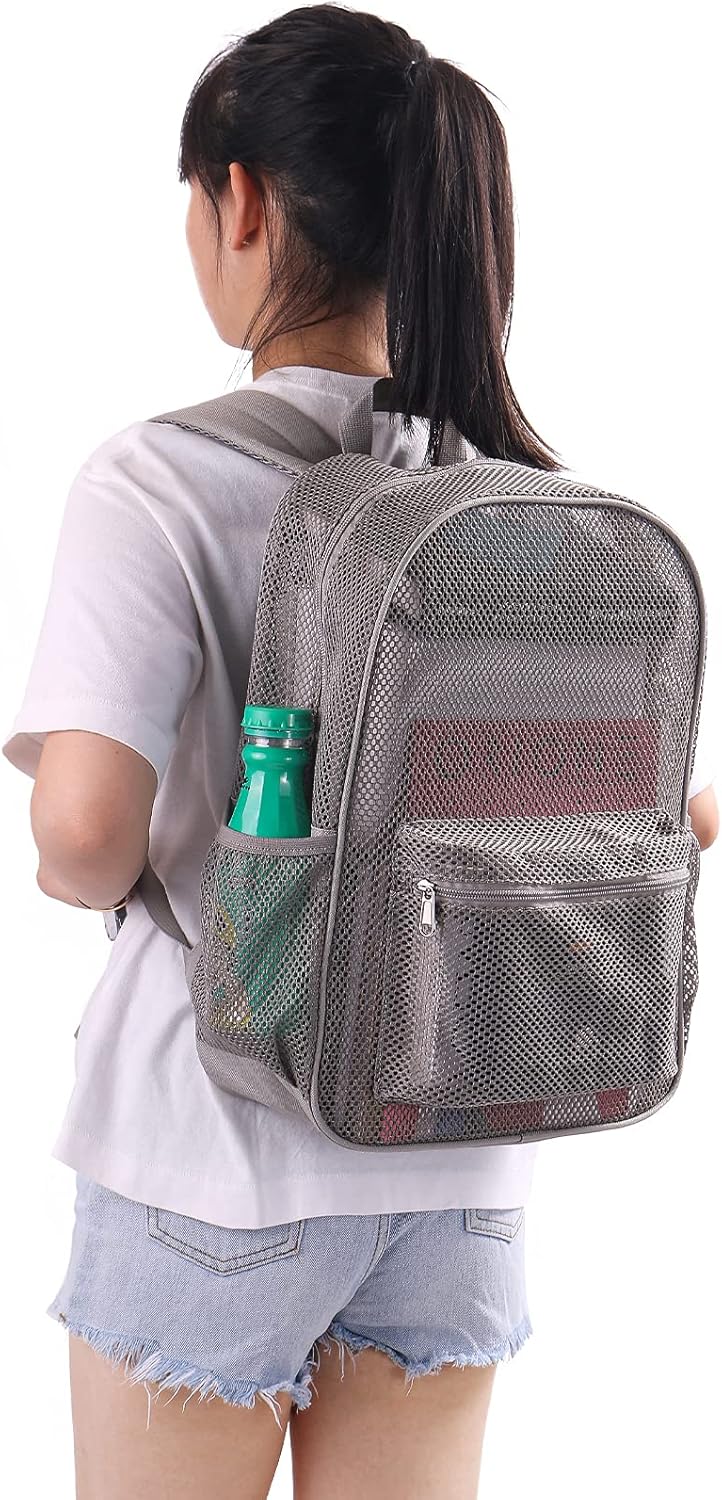 Duty Mesh Backpacks for Adults,See Through Backpack for Swimming Work Outdoor, Diving Backpack Carry Portable Oxygen Concentrators Grey