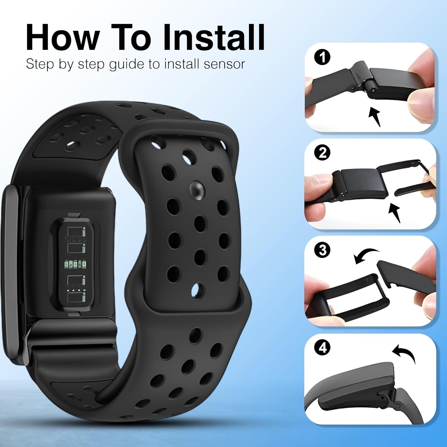 Silicone Replacement Band Compatible with WHOOP 4.0 – Adjtable Sport Strap for WHOOP Fitness Tracker – Breathable, Durable, Comfortable