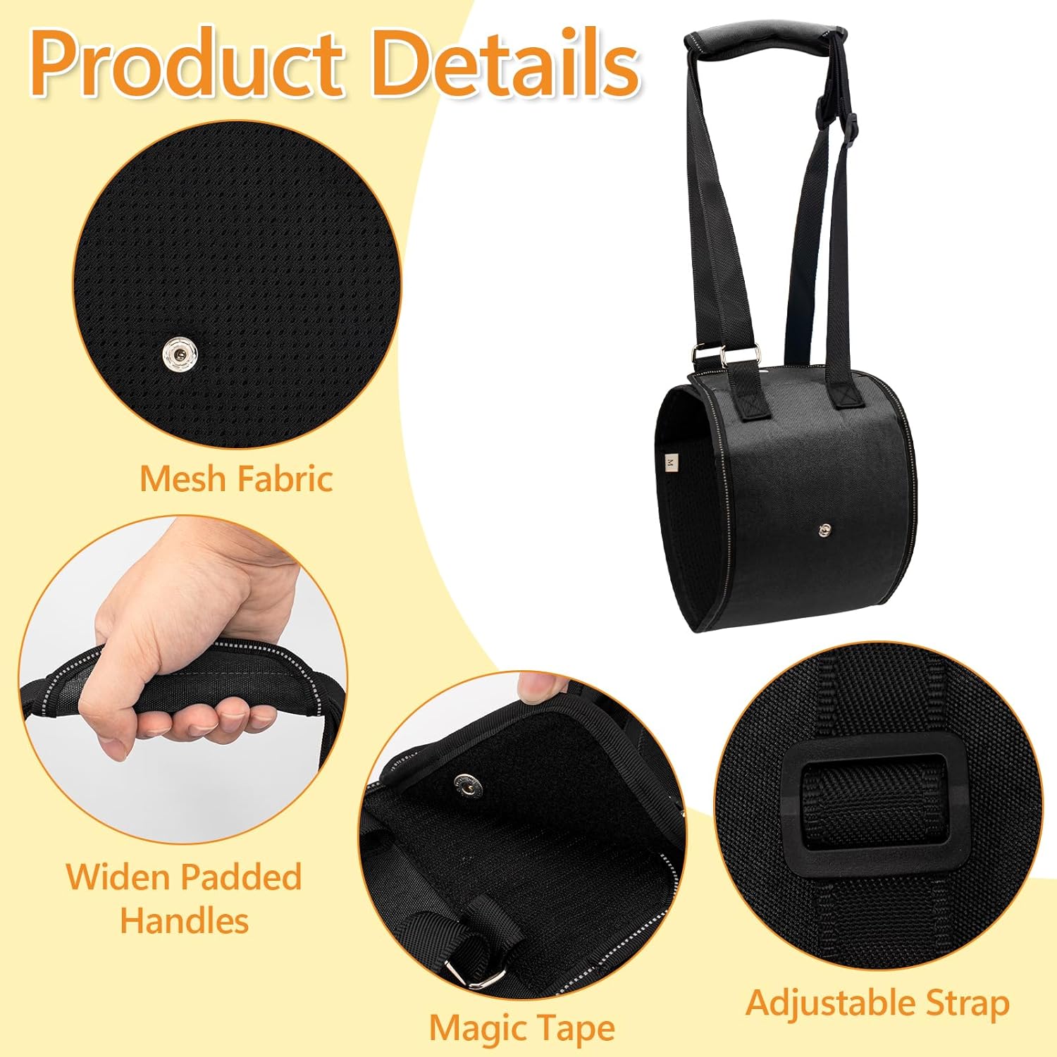 Dog Lift Harness Dog Sling for Large Dogs, Portable Dog Carrier Sling for Back Legs, Ajtable Hip Support Harness for Weak Rear Leg, Assist Senior Disabled Joint Injuried and After ACL
