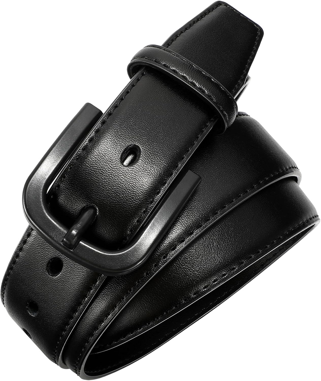 Men's Metal Free Leather Belt TSA Approved Non Metal Belt for Men Jeans with Hypoallergenic Buckle