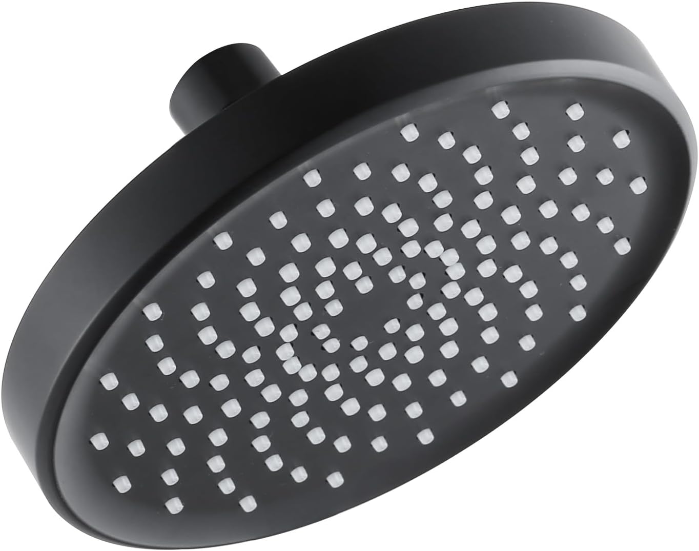 Shower Head High Pressure Rain, Luxury Bathroom Showerhead with Adjustable Angles, Anti-Clogging Silicone Nozzles - 6 Inch Round, Matte Black