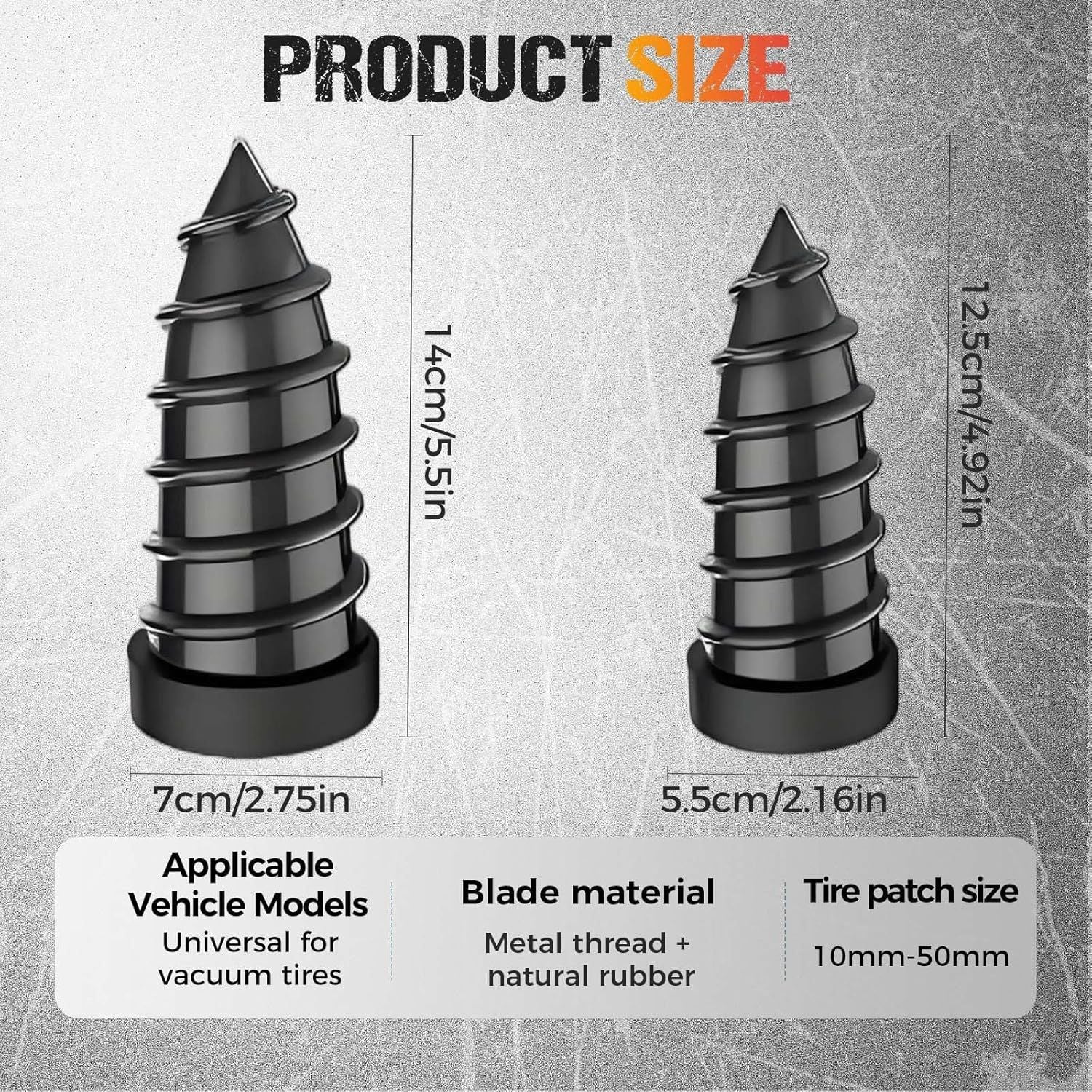 Tire Repair Rubber Nails Kit with 2 Sizes,2026 Tire Repair Tools for Car,Motorcycle,Bike,Tire Repair Screws,Screw in Tire Repair Plugs with Screwdriver 40PC