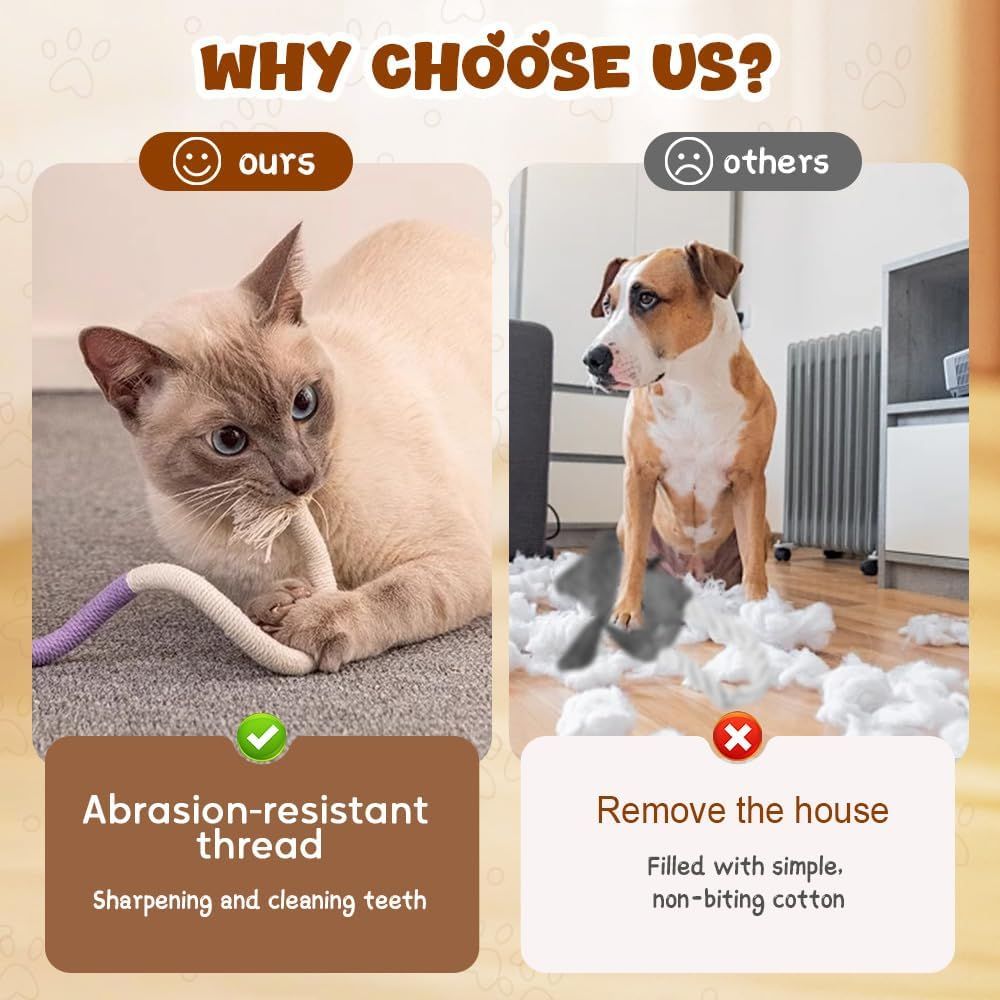 Cat Chew Rope Toy,Interactive Cat Toys for Indoor Cats,Catnip Toys for Bored Indoor Adult Cats,Cat Enrichment Toys,Teeth Cleaning Toy for Kittens All Breeds 23.6in Purple