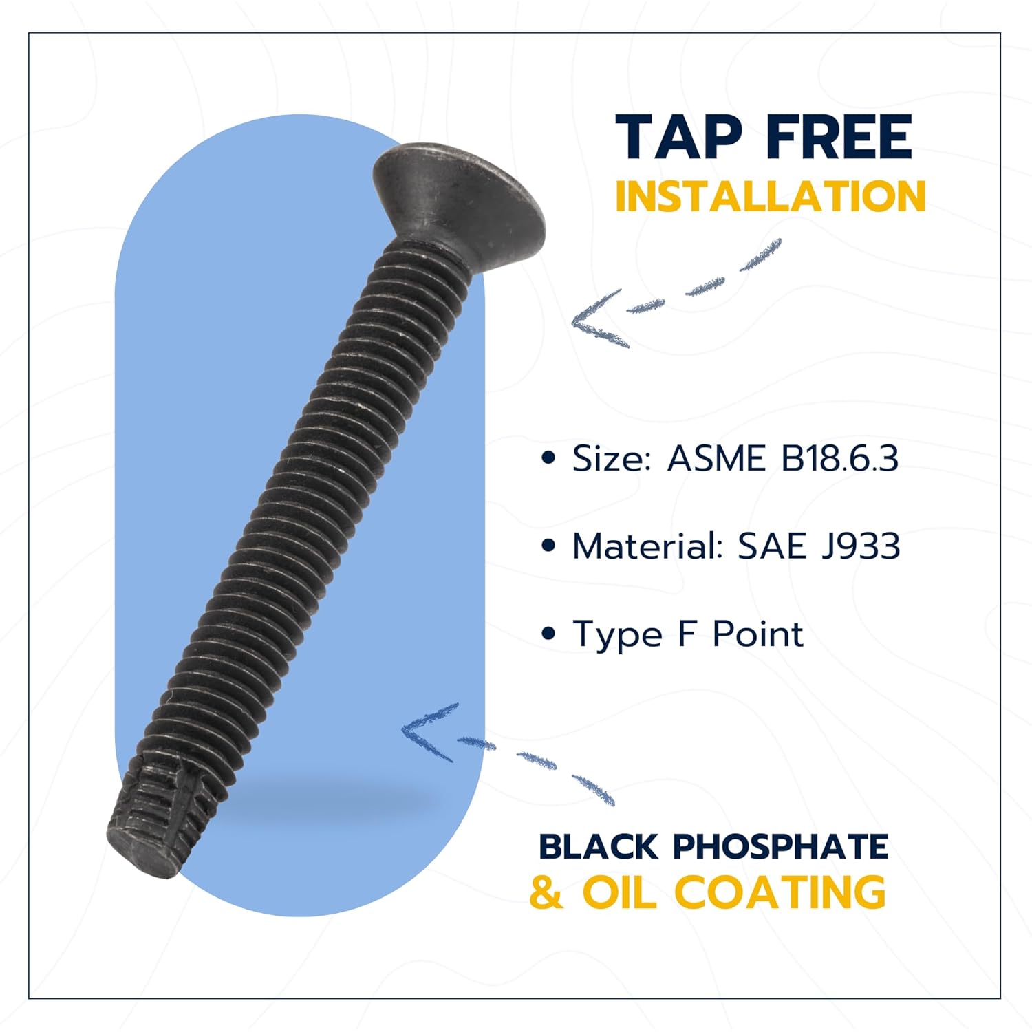 1/4 x 2-1/2" Trailer Deck Screws 100 pcs T-30 Star Drive, Black Phosphate and Oil, Type F Thread Cutting Wood and Metal for Floorboards by Makers Bolt