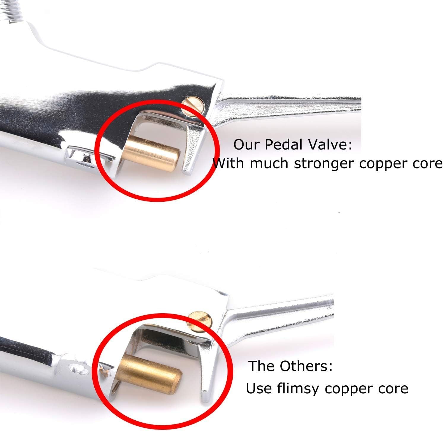Single Foot Pedal Water Valve Copper Bathroom Faucet for Basin Water Tap Floor Mount Single Pedal Valve Silver