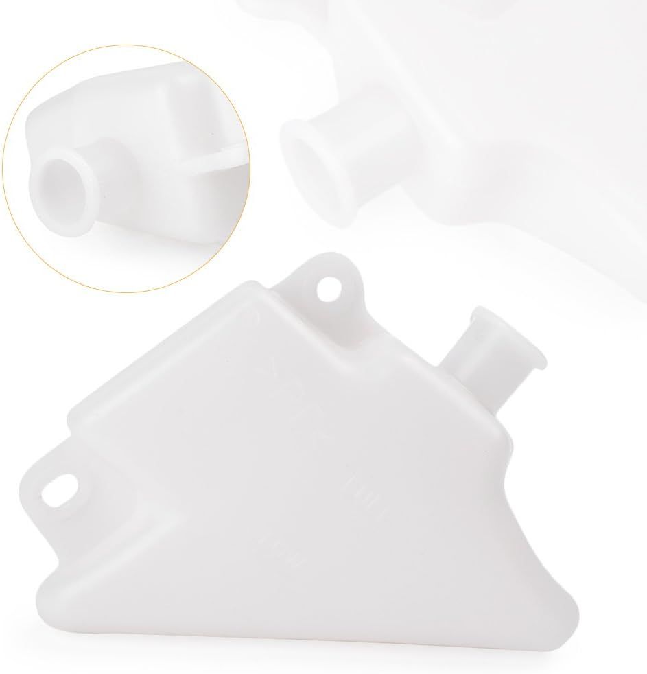 Motorcycle Radiator Water Coolant Reservoir Overflow Tank Replacement Compatible for Yamaha YZF-R1 2007-2008 White