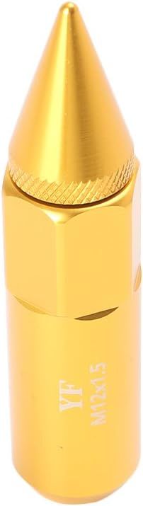 20Pcs Gold M12X1.5 60mm Extended Tuner Cap Spike Lug Nuts Set Compatible for Honda Acura Toyota Scion Subaru