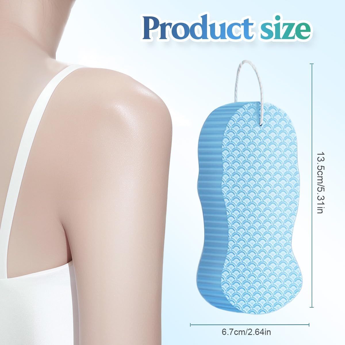 Magic Exfoliating Bath Sponge, Magic Exfoliating Body Scrubber Skin Friendly & Reusable for Adults Women and Men 4 Pcs