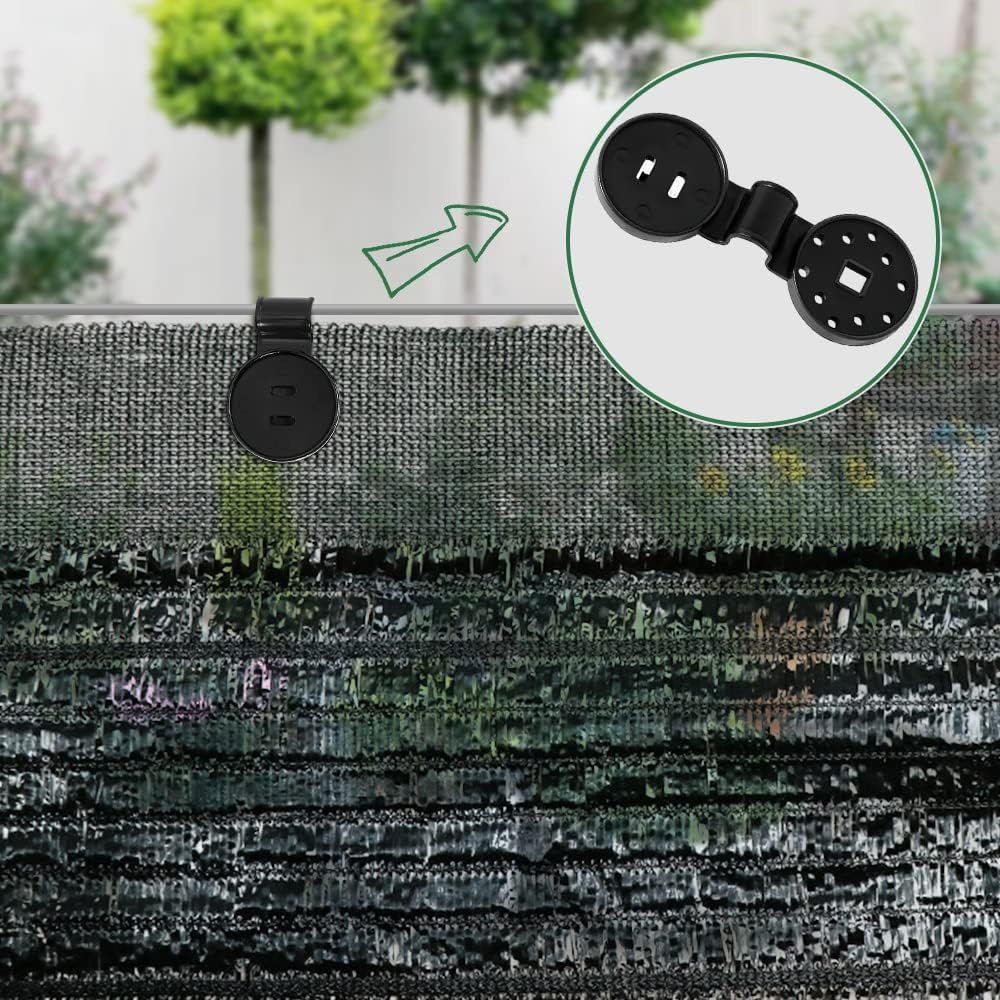 Shade Cloth Heavy Duty Lock Grip, 2023 New Shade Cloth Plastic Clips Windproof Awning Clamp Grip, Greenhouse Shade Cloth Fix Clamp Tent Clips Accessory for Garden Netting Sun Shade Net Black-50 Pcs