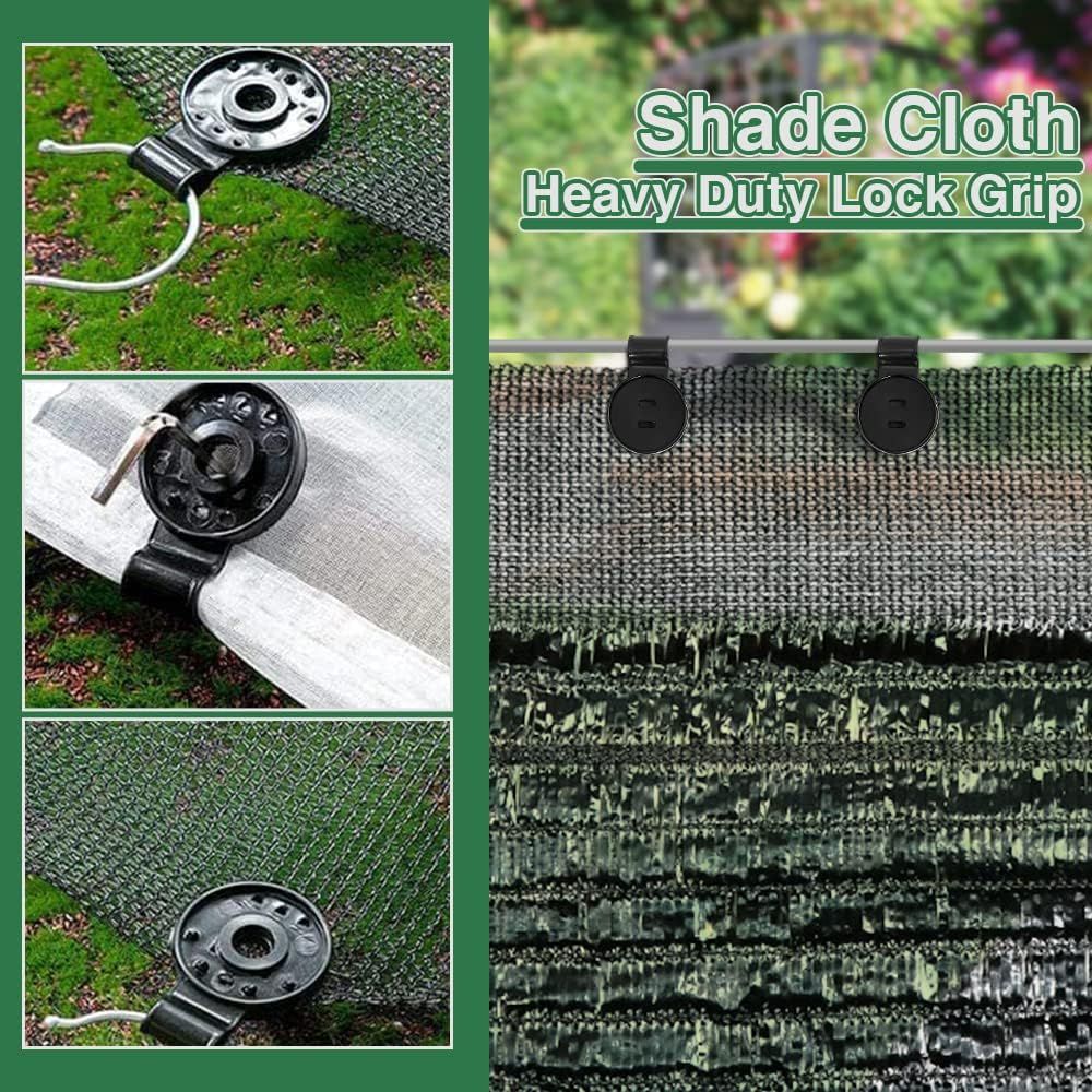 Shade Cloth Heavy Duty Lock Grip, 2023 New Shade Cloth Plastic Clips Windproof Awning Clamp Grip, Greenhouse Shade Cloth Fix Clamp Tent Clips Accessory for Garden Netting Sun Shade Net Black-50 Pcs