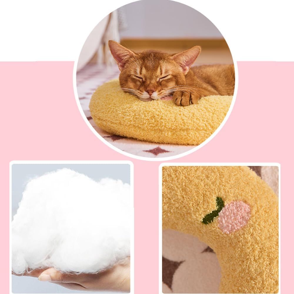 Calming Pillow for Dogs, Pet U Shape Calming Pillow Pet Neck Pillow Dog Calming Pillow for Small Dogs, Ultra Soft Fluffy Pet Calming Toy for Joint Relief Sleeping Improve Machine Washable Blue-1
