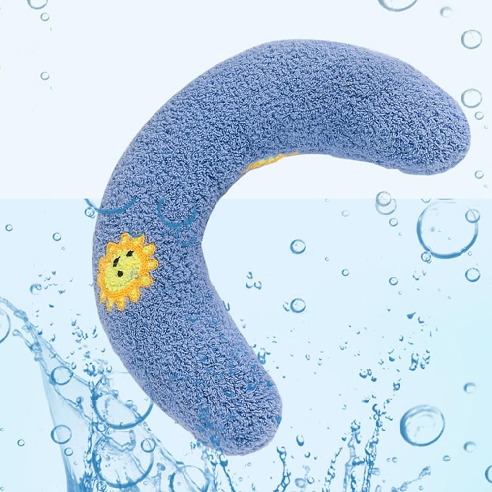 Calming Pillow for Dogs, Pet U Shape Calming Pillow Pet Neck Pillow Dog Calming Pillow for Small Dogs, Ultra Soft Fluffy Pet Calming Toy for Joint Relief Sleeping Improve Machine Washable Blue-1