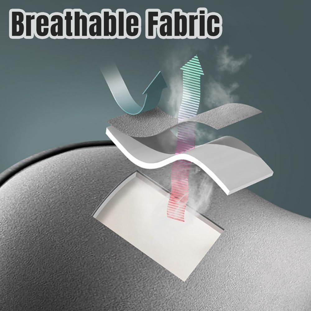 Car Headrest & Lumbar Support Cushion, Ergonomic Car Seat Headrest & Lumbar Cushion with Adjustable Strap for Neck Back Pain Relief, Car Head Rest and Lumbar Pillow Set Black