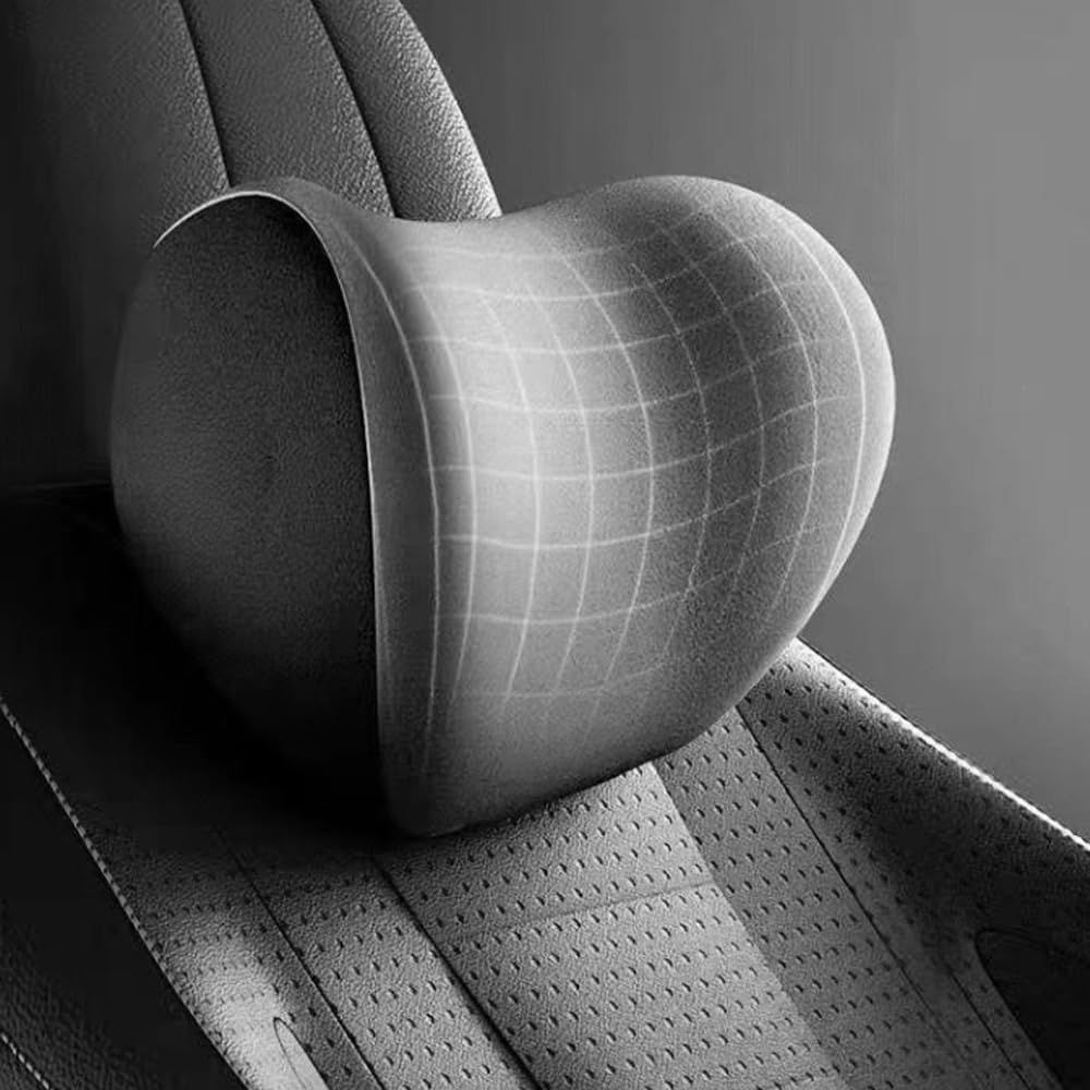 Car Headrest & Lumbar Support Cushion, Ergonomic Car Seat Headrest & Lumbar Cushion with Adjustable Strap for Neck Back Pain Relief, Car Head Rest and Lumbar Pillow Set Black