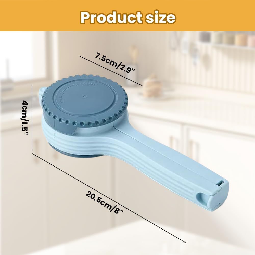 Bag Clip with Pour Spout, Food Bag Sealing Clip, Reusable Plastic Cap Sealer for Snack 2