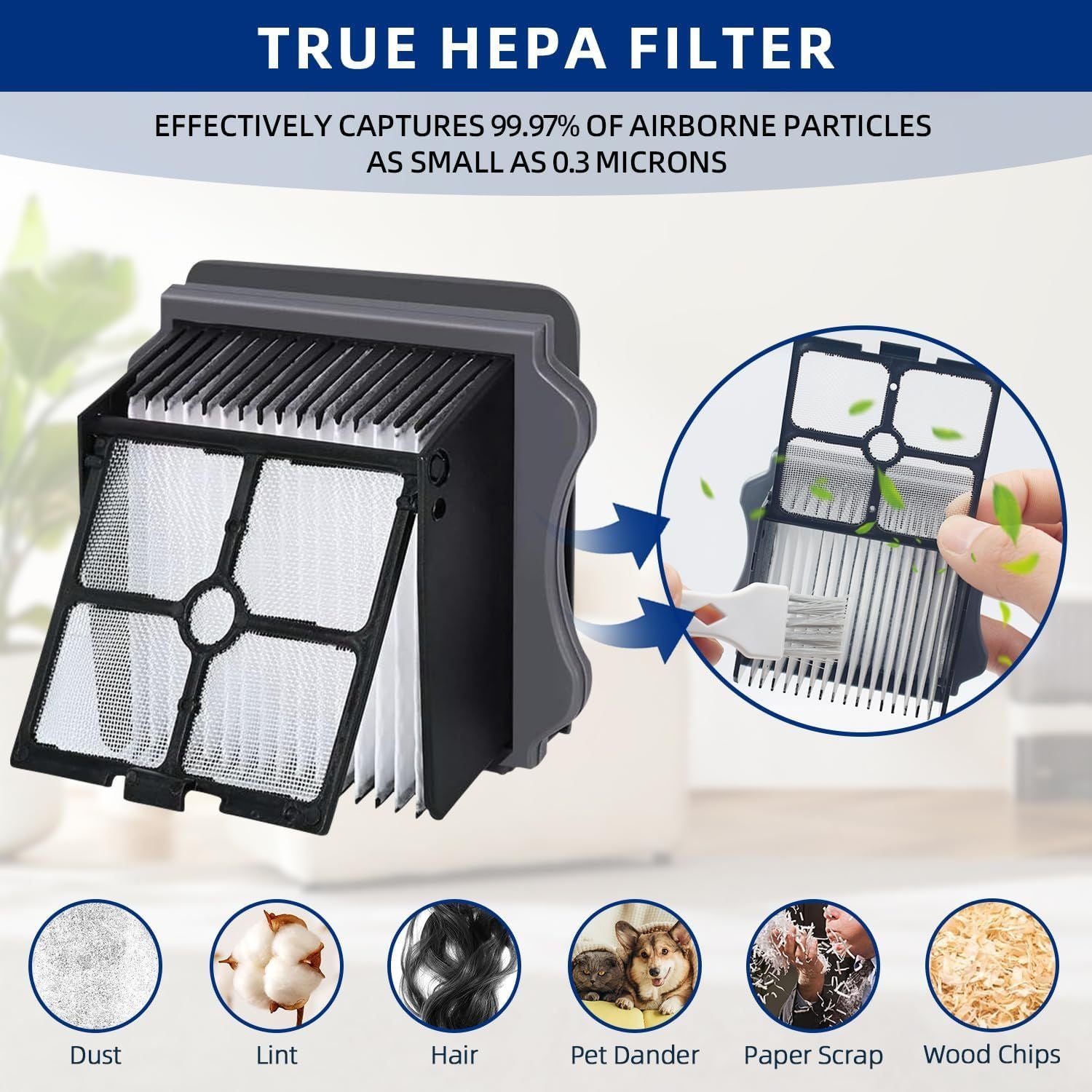 Floor ONE S5 Brush Roller and HEPA Filter Replacement, Compatible with Tineco S5 / S5 Pro /S5 Pro 2 / iFLOOR 5 Breeze Complete Cordless Wet Dry Vacuum Cleaner - 2 Soft Rollers + 6 Vacuum Filters