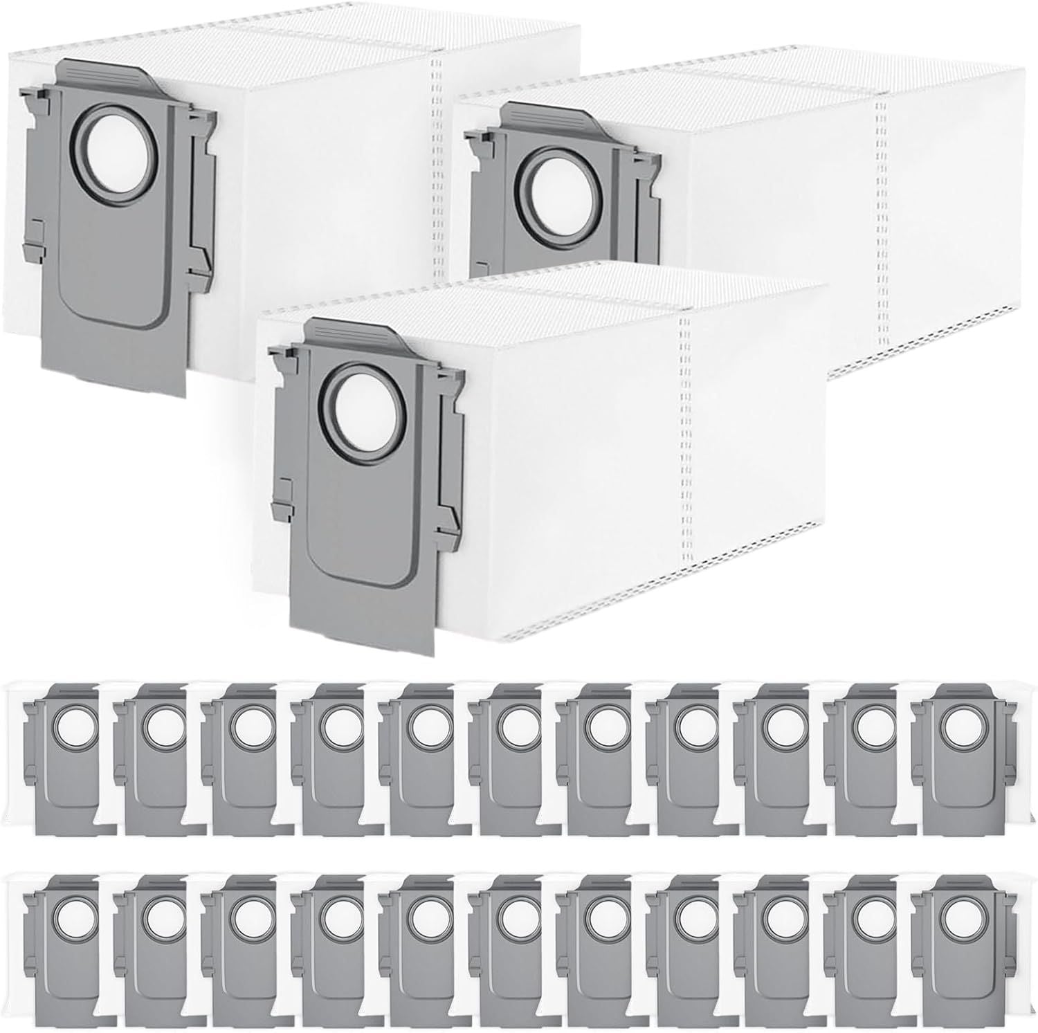 25 Packs Disposable Dust Bags for Roborock QV35A/ Qrevo S5V, Saros 10R/10/Z70, S8 MaxV/Max Ultra, Qrevo MaxV/Pro/Curv/CurvX/Edge/Slim/Edge S5A/Pro/Plus/Master/Qrevo S Robot Vacuum
