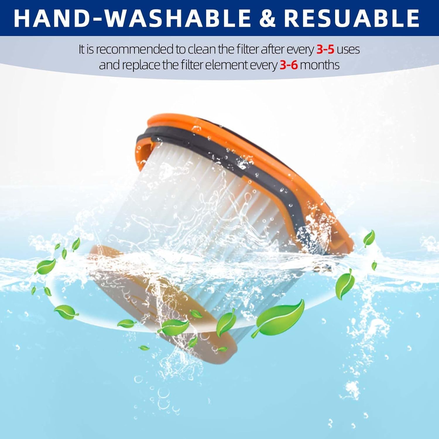 Vacuum Replacement Filters for Shark Wandvac System WV360 WS620 WS630 WS632 WS632BLBRN WS632GDBRN WS632GNBRN WS632PKBRN WS632RGBRN Cordless Stick Vacuum Cleaner - Compare to Part XFFWV360-6 Pack