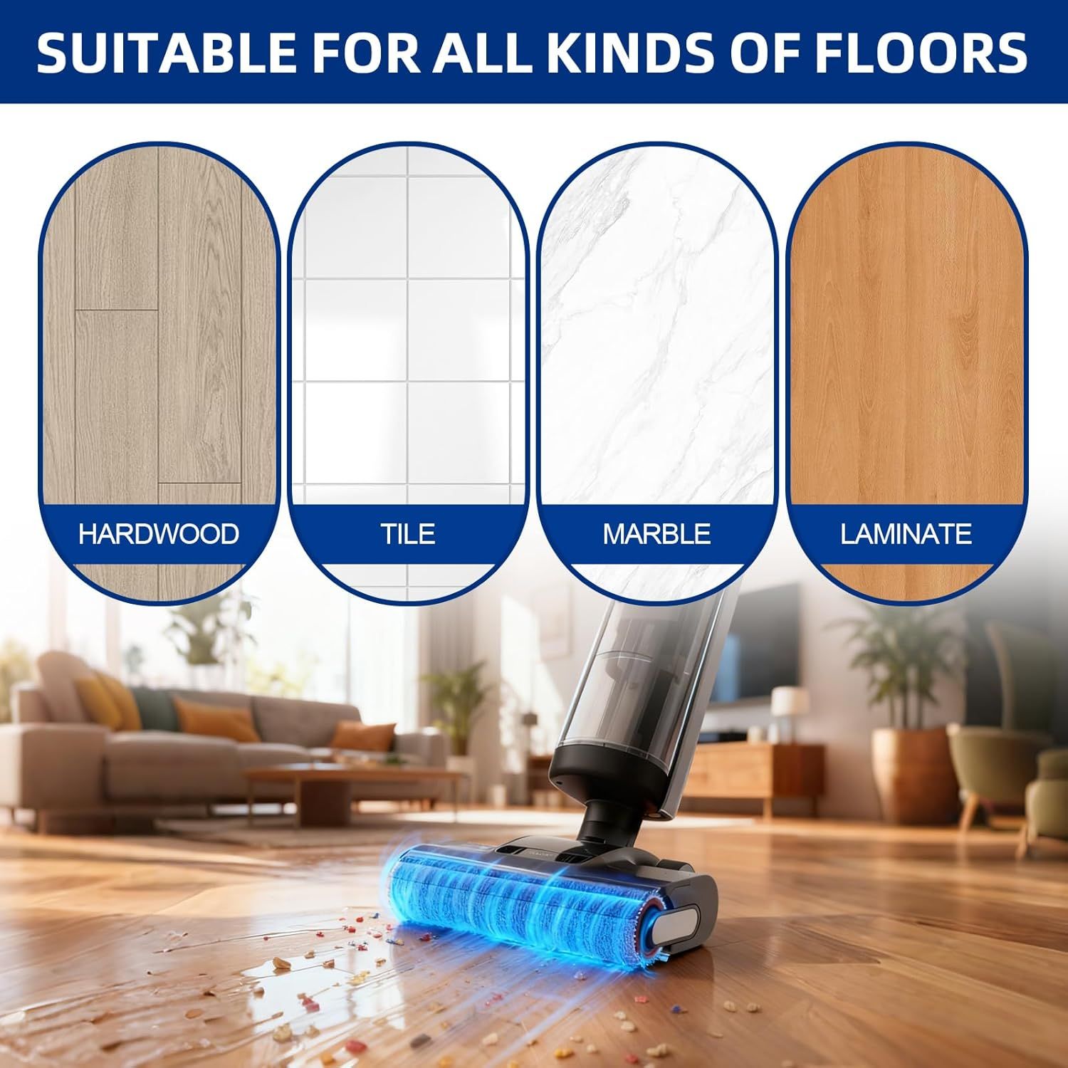 H12 Pro Brush Roller and Filter Replacment Compatible with Dreame H12 Pro, H12 Dual Cordless Wet Dry Vacuum Cleaner - 2 Brushrollers+ 4 Vacuum Filters +1 Cleaning Brush