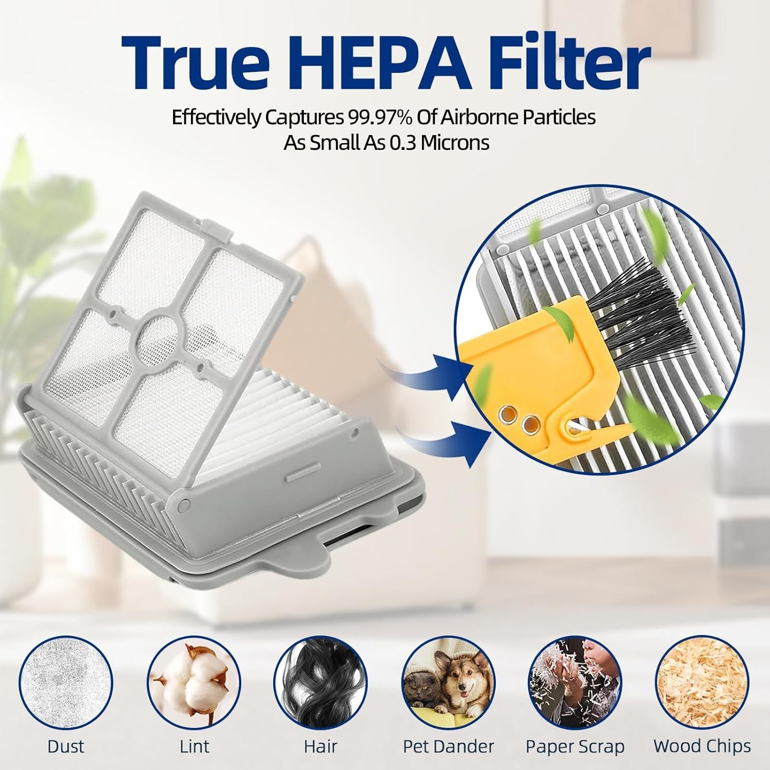 Soft Roller Brush and Vacuum Filter Replacement Compatible with Roborock F25/ F25 ACE/ F25 ALT/ F25 LT/ F25 RT Cordless Wet Dry Vacuum Cleaner, 1 Roller Brush + 3 Filters + 1 Cleaning Brush