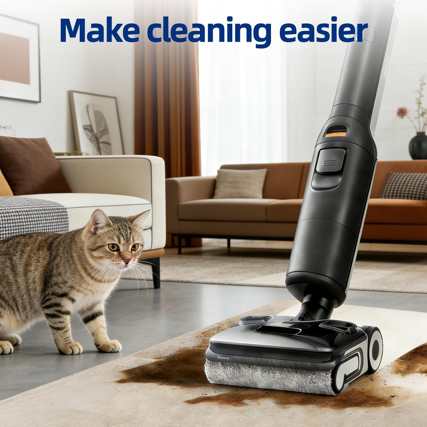 Soft Roller Brush and Vacuum Filter Replacement Compatible with Roborock F25/ F25 ACE/ F25 ALT/ F25 LT/ F25 RT Cordless Wet Dry Vacuum Cleaner, 1 Roller Brush + 3 Filters + 1 Cleaning Brush