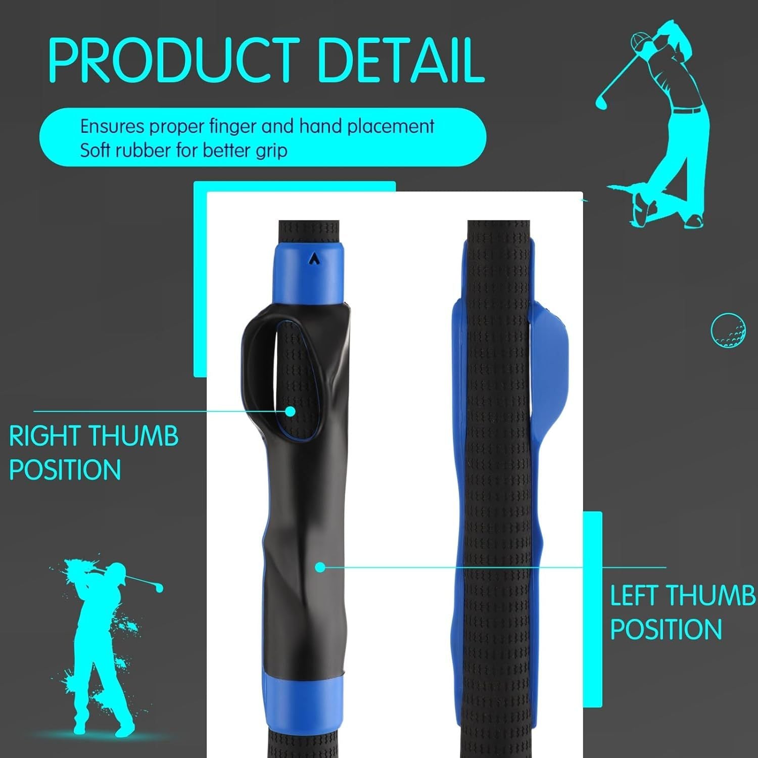 4 Pcs Golf Grip Trainer, Golf Training Aid Swing Trainers Club Grips Accessories for Golfer Enhance Strength Hand Position and Swing Technique, Unique Gift for Golfing Enthusiasts