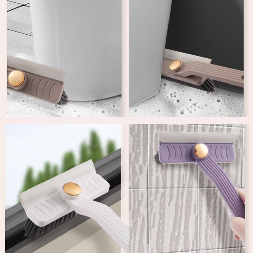 Multi-Function Rotating Crevice Cleaning Brush, 360° Rotating No Dead Corners Crevice Gap Brush Hard Bristle Crevice Gap Cleaning Brush, Household Cleaning Tool for Kitchen Bathroom 2, Purple