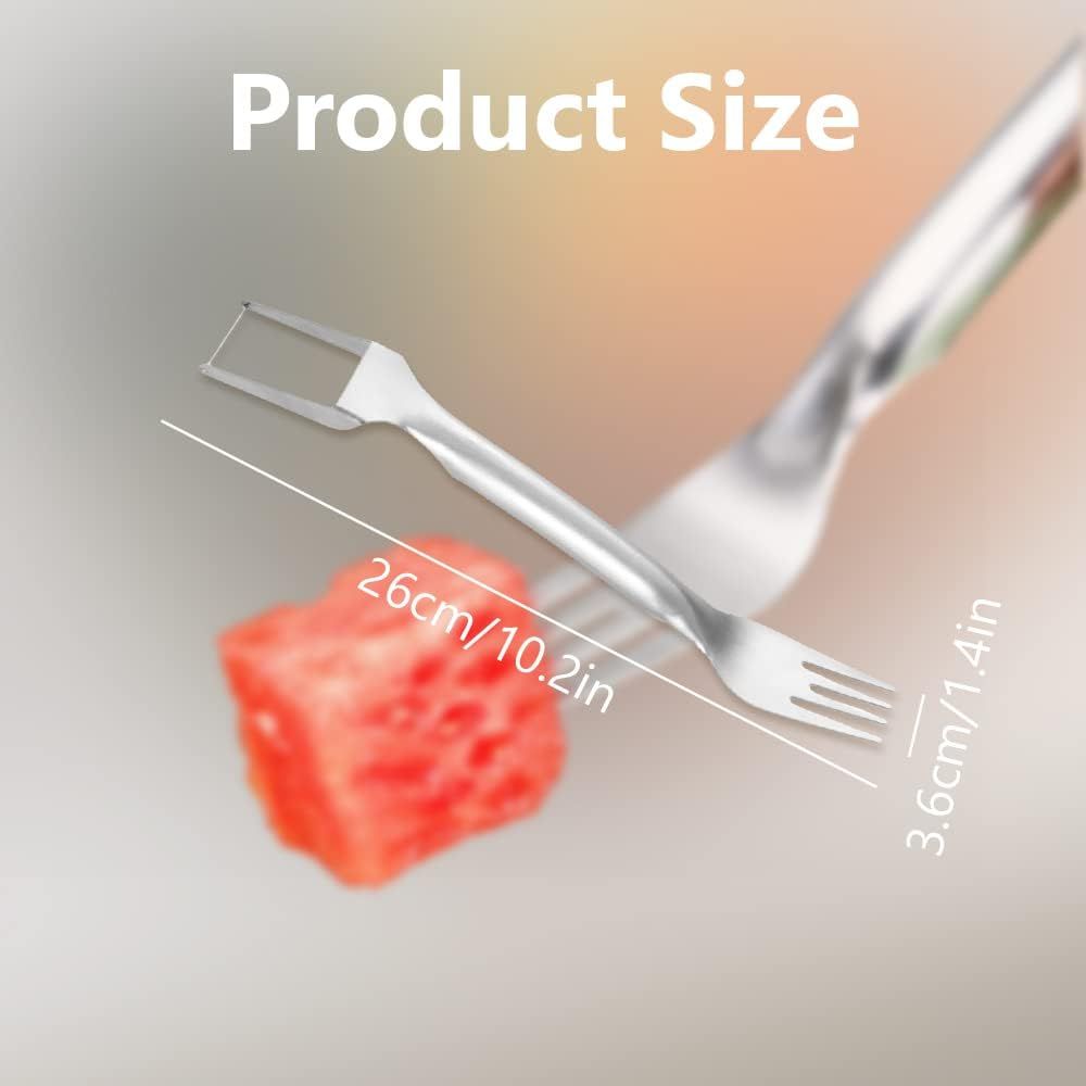 2-in-1 Watermelon Fork Slicer, Stainless Steel Fruit Cutter Watermelon Cutter Slicer Tool 2