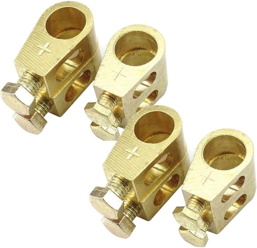 Pure Copper Battery Connection Clip, Car Battery Terminal Connectors Kit, Negative and Positive Car Battery Cable Terminal Clamps Connectors for Car Van Carts 4