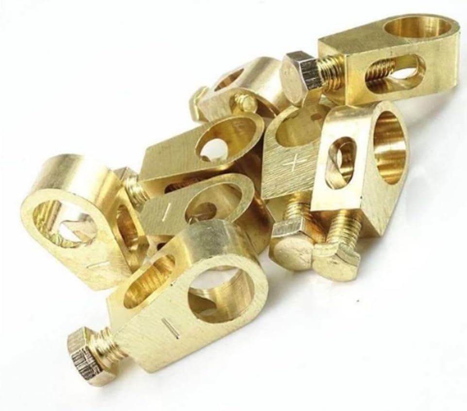 Pure Copper Battery Connection Clip, Car Battery Terminal Connectors Kit, Negative and Positive Car Battery Cable Terminal Clamps Connectors for Car Van Carts 4