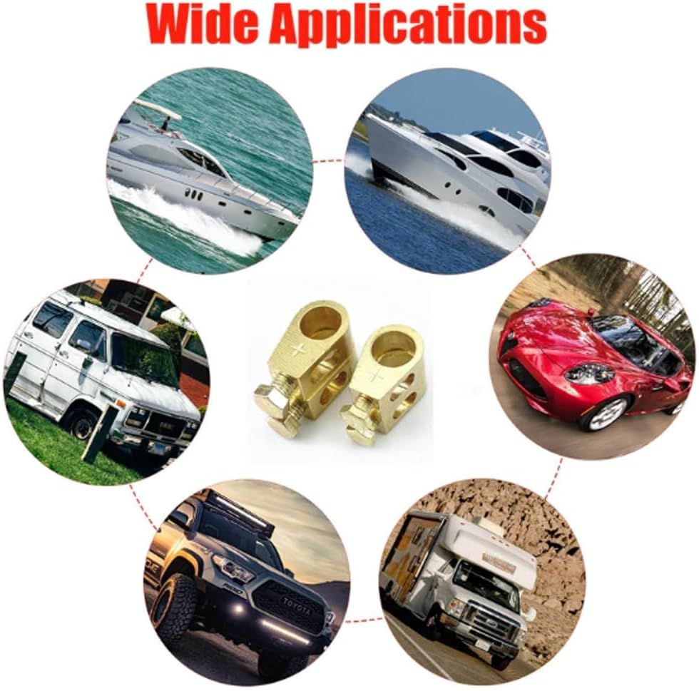 Pure Copper Battery Connection Clip, Car Battery Terminal Connectors Kit, Negative and Positive Car Battery Cable Terminal Clamps Connectors for Car Van Carts 4