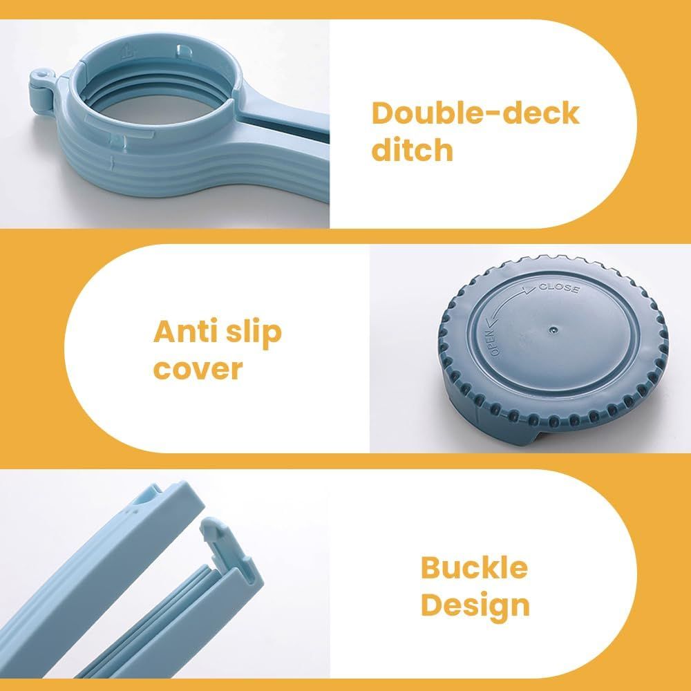 Bag Clip with Pour Spout, Food Bag Sealing Clip, Reusable Plastic Cap Sealer 4