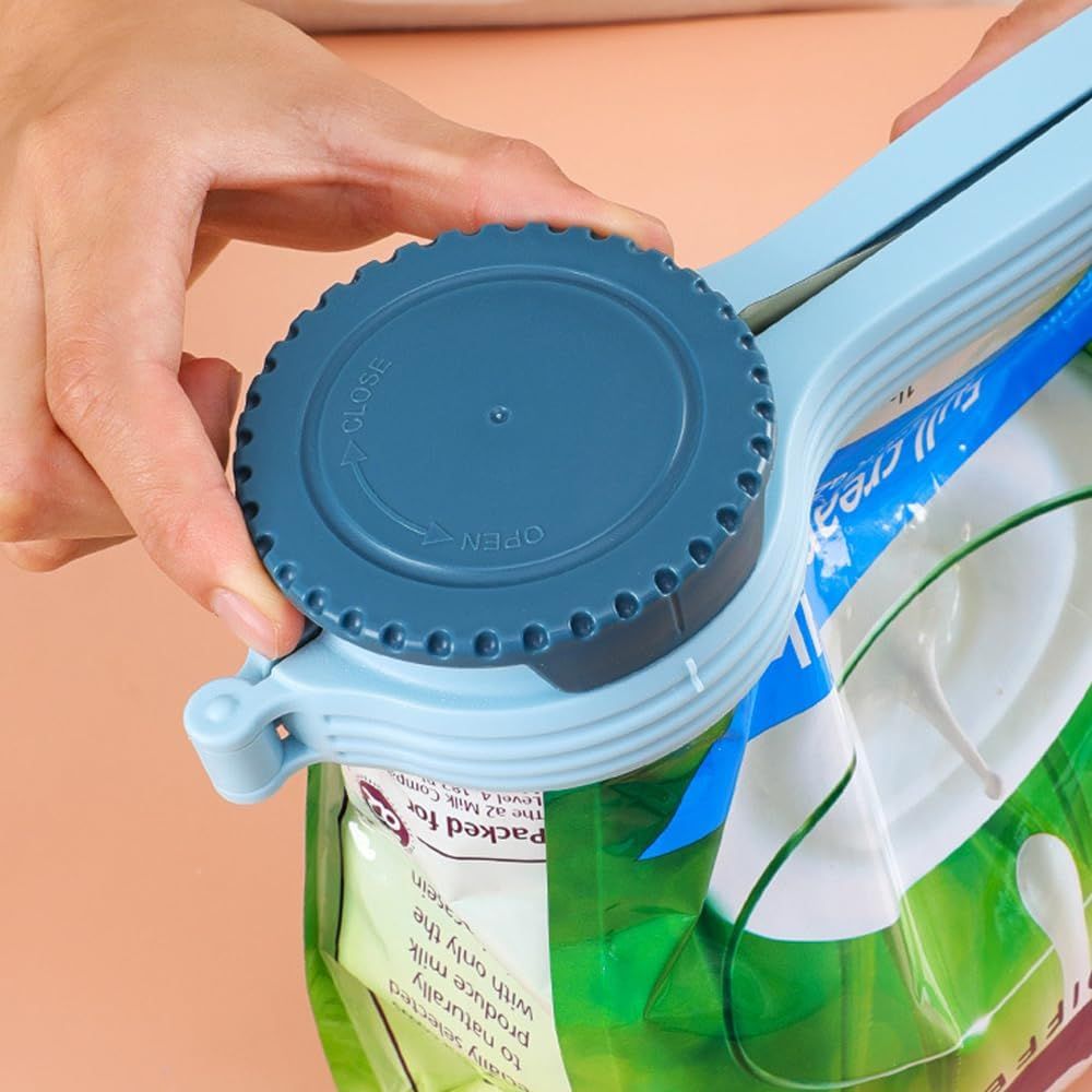 Bag Clip with Pour Spout, Food Bag Sealing Clip, Reusable Plastic Cap Sealer 4