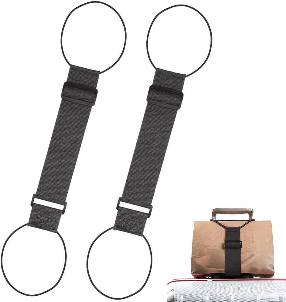 Multi Use Strong Adjustable Luggage Connector Straps, 2026 New Flexible and Adjustable Elastic Fastening Belt for Luggage Strap, Add a Bag Easy to Travel Suitcase Black 2Pcs