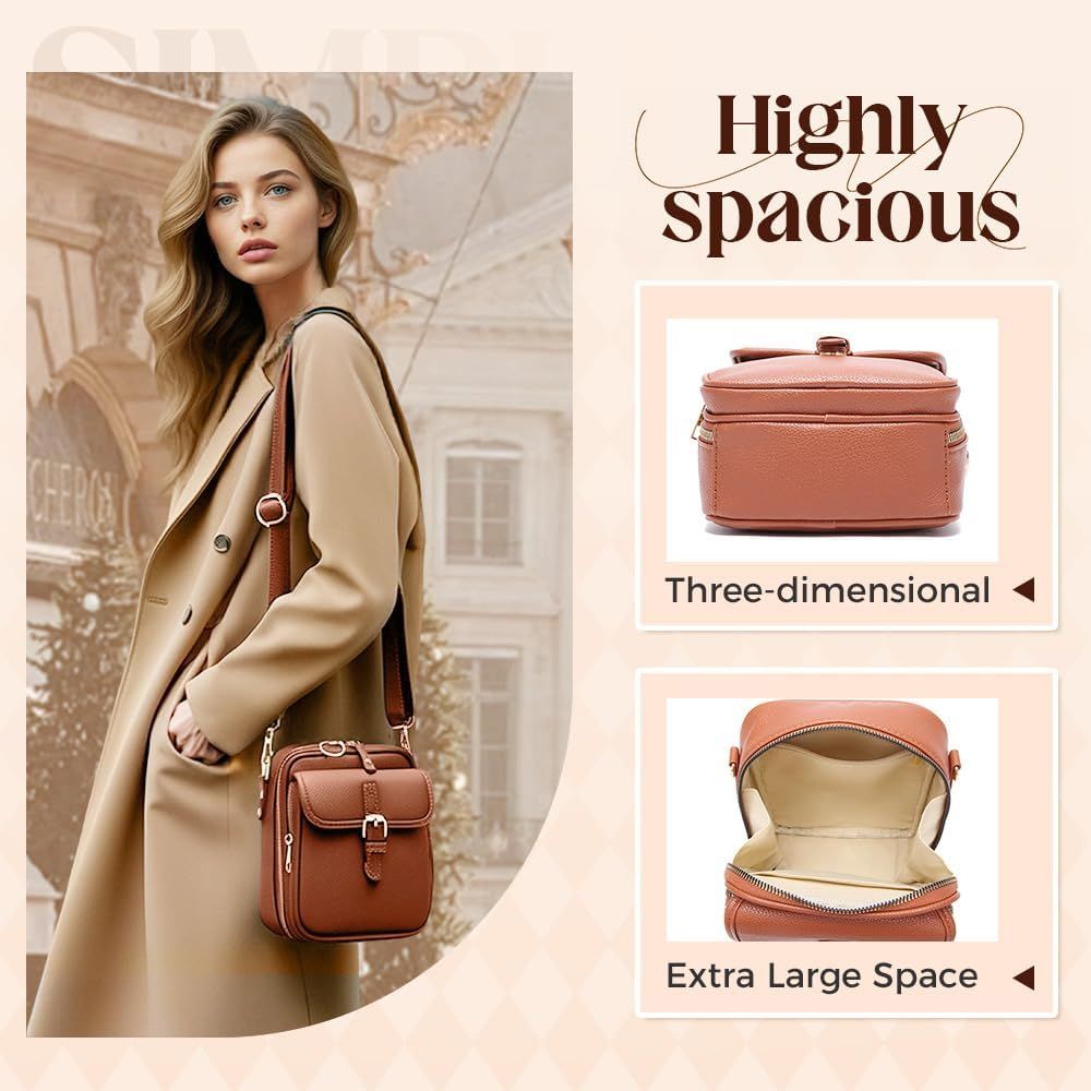 Vintage Large Capacity Messenger Bag, 2026 New Double Layer Large Capacity Messenger Bag Crossbody Leather Bag for Women