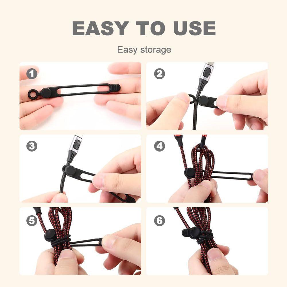 Data Cable Organizer, 2025 New Silicone Cable Ties Reusable Cable Management Organizer for Bundling and Fastening Cable Cords Wires 20