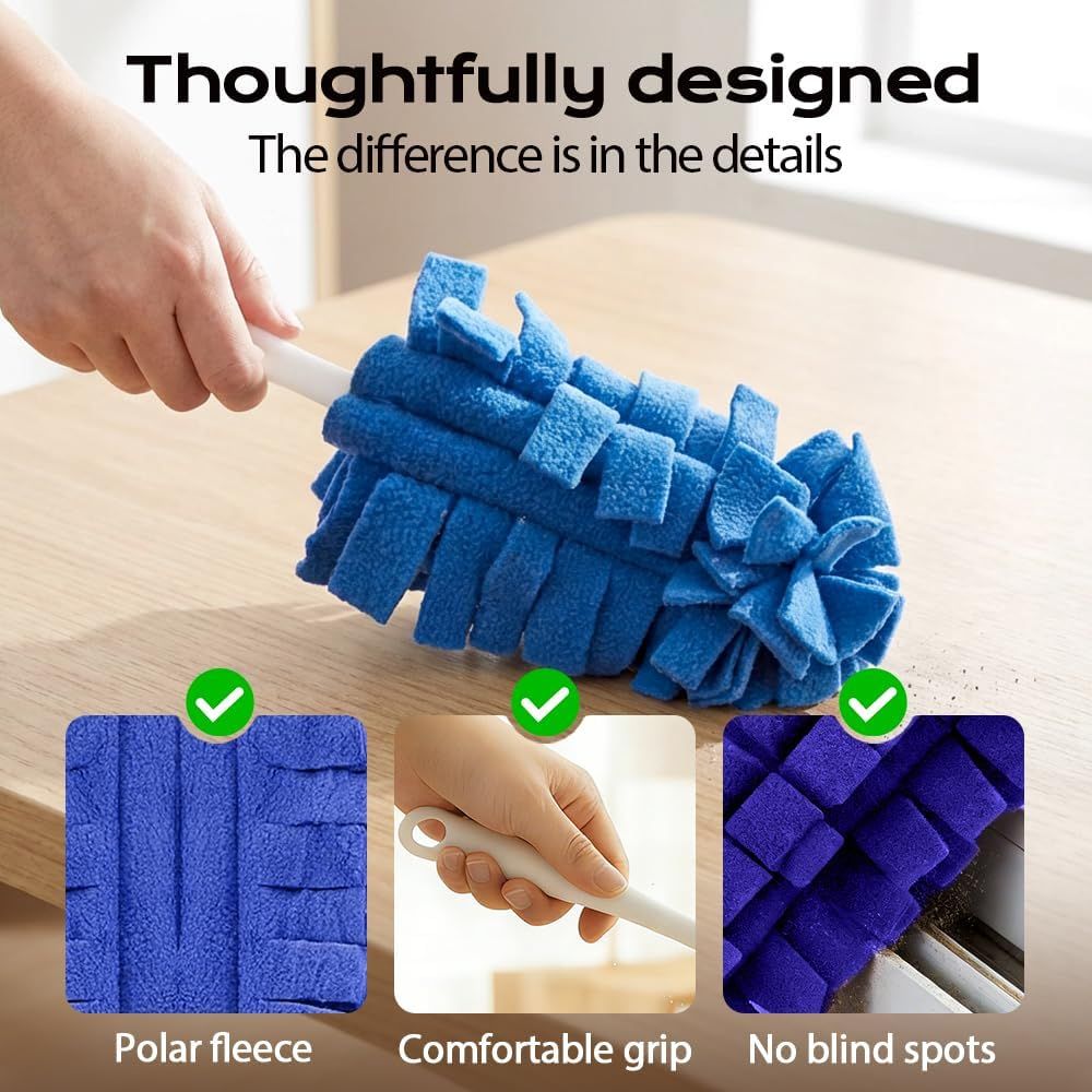 360° Electrostatic Duster Refills, 2026 New Washable & Reusable Microfiber Pads Fleece Duster Refill Compatible Tools for Cleaning Home, Blinds, Car, Pet, Furniture, Fans Mix