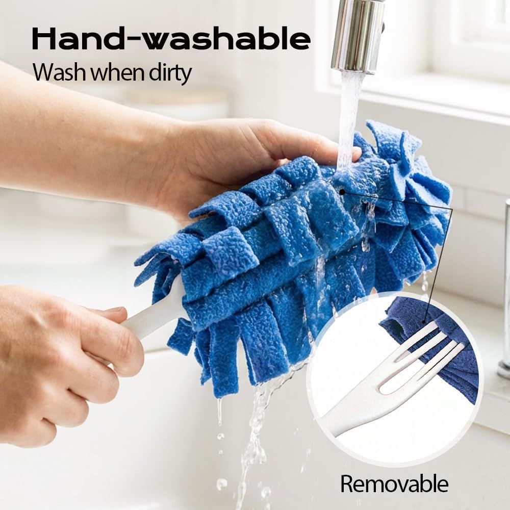 360° Electrostatic Duster Refills, 2026 New Washable & Reusable Microfiber Pads Fleece Duster Refill Compatible Tools for Cleaning Home, Blinds, Car, Pet, Furniture, Fans Mix