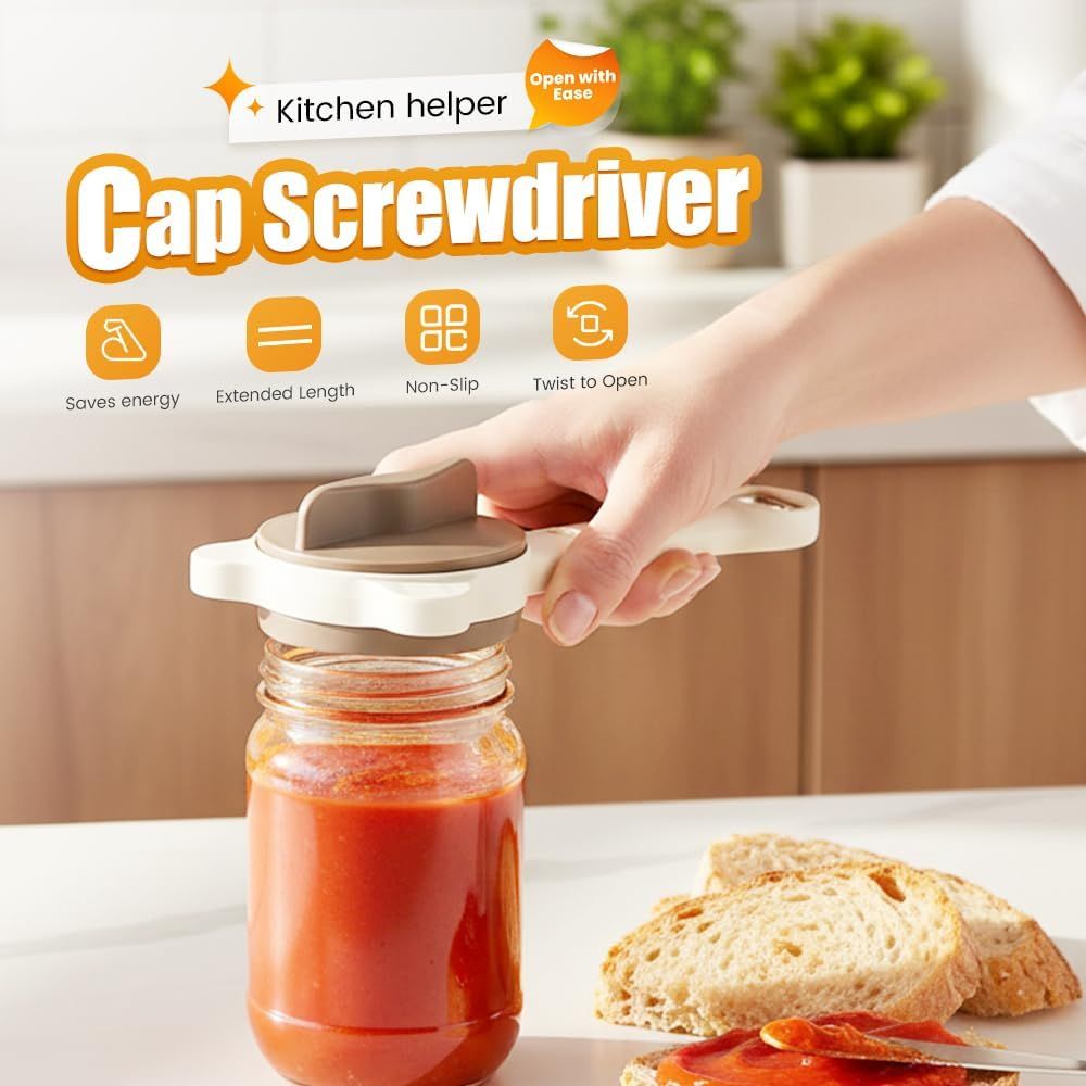4-in-1 Jar Opener, 2026 New Adjustable Stainless Steel Jar & Bottle Opener Lid Remover for Weak Hands & Seniors, Can Opener with Ergonomic Handle, Friendly Kitchen Gadget 1