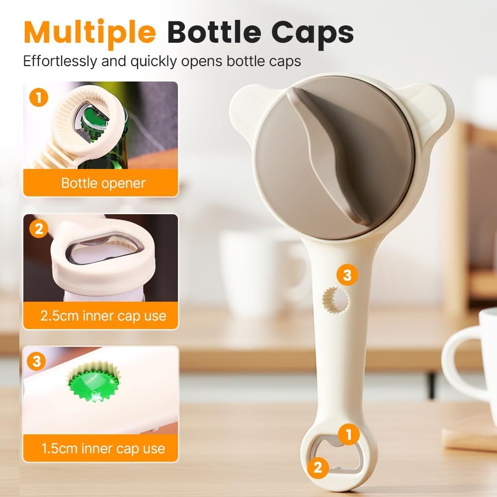 4-in-1 Jar Opener, 2026 New Adjustable Stainless Steel Jar & Bottle Opener Lid Remover for Weak Hands & Seniors, Can Opener with Ergonomic Handle, Friendly Kitchen Gadget 1