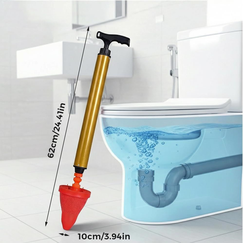Multipurpose Household High Pressure Toilet Plunger, 2026 Upgraded Powerful Air Drain Unclogger Heavy Duty Plunger Auger Clog Remover Tool for Toilet Bathroom Drains 1 Pc
