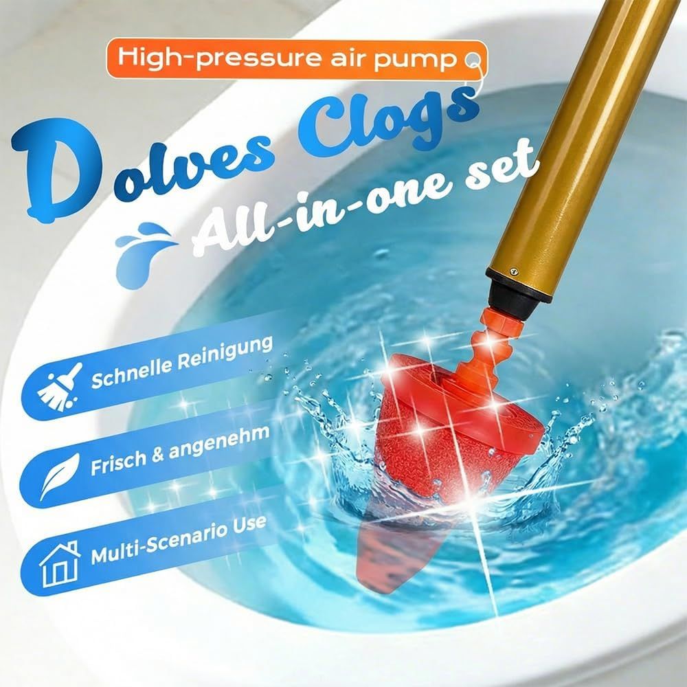 Multipurpose Household High Pressure Toilet Plunger, 2026 Upgraded Powerful Air Drain Unclogger Heavy Duty Plunger Auger Clog Remover Tool for Toilet Bathroom Drains 1 Pc