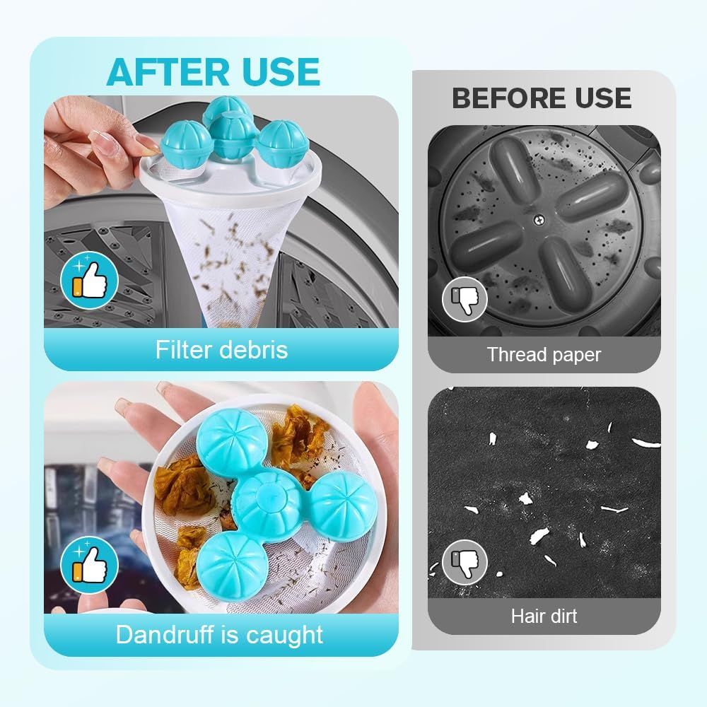 Floating Hair Filtering Mesh Removal, 2026 Upgrade Pet Hair Remover Laundry Reusable Lint Catcher for Washing Machine Hair Catcher Wool Device, Pet Hair 3, Mix